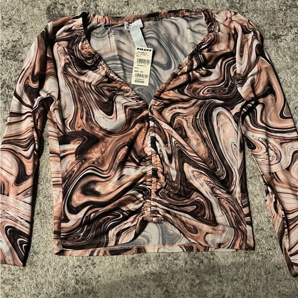 Long Sleeve Mesh Top